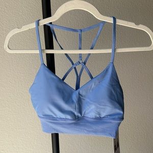 NWT Alo Strappy Back Light Blue Sports Bra